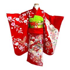 四つ身セット　ねじり梅柄　赤 四つ身セット ねじり梅柄 赤 - メルカリ