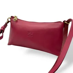 美品 1725 IL BISONTE ショルダーバッグ 2way レザー ピンク