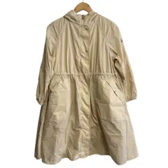 美品 22SS MONCLER モンクレール LINS ドロスト ロゴワッペン ナイロン ロングダウンパーカー キッズ 140 ベージュ レディース 古着 中古 USED