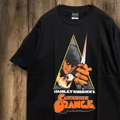 ムービー Tシャツ クロックワークオレンジ CLOCK WORK ORANGE 時計じかけのオレンジ 黒 半袖 tee ティーシャツ デザイン 両面 プリント 派手 奇抜 古着 ビンテージ vintage キューブリック 映画 2502   1980 p10/