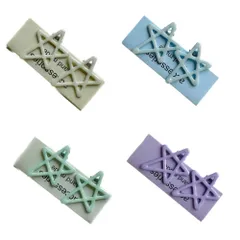 ヘアクリップ 4色セット 星 スター シンプル 4cm パープル/グリーン/ブルー/イエロー