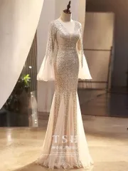 ゴージャスなスパンコールロングドレス★キャバドレスにも?パーティーシーンで輝く！