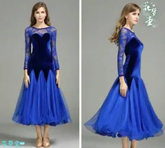 25年新作 新品未使用社交ダンス 衣装 ワンピース 大きい裾 ダンス専門服 タンゴ モダンダンス 撮影会 舞台 イベント 花夢堂-151