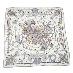 【名東】エルメス カレ140 スカーフ CHORUS STELLARUM バンダナ カシミア シルク ストール