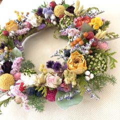 Spring カラフルリース⭐︎ドライフラワー リース