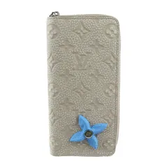 LOUIS VUITTON ルイ ヴィトン ジッピーウォレット ヴェルティカル 長財布 M81573 トリヨンレザー チョークホワイト ライトブルー シルバー金具 トリヨン・クライミング ラウンドファスナー ビトン モノグラム 