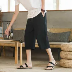 種類24：L/A：ブラック メンズ ファッション 服 男性用 オシャレ シンプル 大人 かっこいい 大きいサイズ ストリート 紳士服 冷感 クロップド パンツ 夏 薄手 パンツ ランニング スーツ ズボン カジュアル