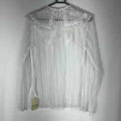 レースフリルシースルーブラウス 白