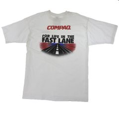 0074 90年代 　XL 　企業T　COMPAQ　コンパック　THE　FAST　LINE　 フルーツオブザルーム