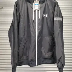 アンダーアーマー◆メンズ ウインドフルジップジャケット ウィンドブレーカー ブラック×グリーン