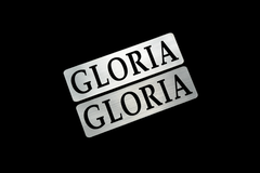 EE-712-2 GLORIA 銀黒 アクリル2層 ステッカー 日産 グロリア 330 440 ワゴン バン Y30 Y31 Y32 Y33 Y34 前期 後期 モデリスタ 2枚1セット