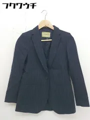 ◇ UNITED ARROWS ストライプ 1B シングル 長袖 テーラードジャケット サイズ 36 ネイビー レディース  【1112100002606】