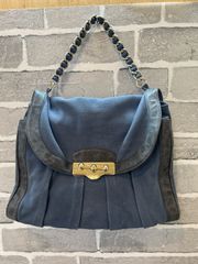【F6-66】◇  BALLY  ハンドバッグ　青色