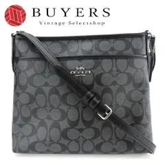 【中古】 コーチ ショルダーバッグ F29210 シグネチャー PVC レザー ブラック シルバー金具 斜め掛け カジュアル レディース 女性 COACH