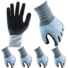 富士手袋工業 25-12 メガトンパワー 耐切創 手袋 レベル5 作業用 防刃 背抜き 耐油 (5ペア、Lサイズ)