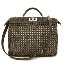 フェンディ ピーカブー アイシーユー ミディアム イントレッチオ 2way ハンドバッグ ショルダーバッグ 斜め掛け ジャカードFF 編み込み ズッカ柄 ブラウン 茶 7VA529 FENDI（新品・未使用品）