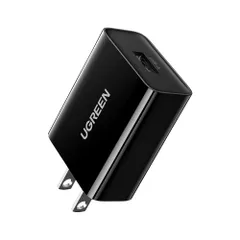 UGREEN QC 3.0 USB 急速充電 18W Huawei FCP対応 ACアダプター PSE取得済 多機種対応 USB A-C コンパクト 小さめ 充電器 ブラック