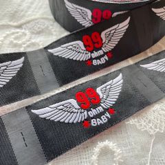 刺繍タグ　10枚セット　99  羽　黒