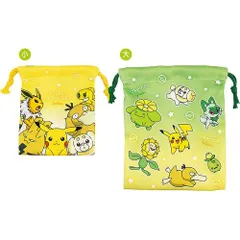 ポケットモンスター　2P巾着セット　グラデーション／グリーン＆イエロー 新入園入学準備用品