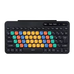 新品 エレコム ワイヤレスキーボード Bluetooth 子供用 パソコン学習 プログラミング KEY PALETTO キーパレット 大阪電気通信大学 兼宗進副学長監修 iPadOS iOS用 抗菌 よみがなシール付 ブラック TK-FS10BMKIBK