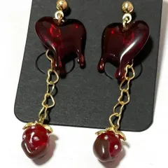 チョコレート苺　ハート　ピアス　可愛い