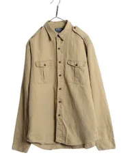 【お得なクーポン配布中!】 90s ポロ ラルフローレン 長袖 オフィサー シャツ メンズ L / オールド 長袖シャツ ヴィンテージ アーミー タイプ  ミリタリー ポニー無し