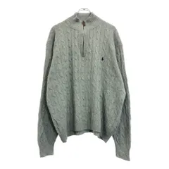 Polo by Ralph Lauren ポロ ラルフローレン ハーフジップ シルクニット セーター グレー(メンズ XXL)中古 古着 U7602