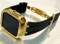 シームレス ＆ゴールドTPU アップルウォッチ ラバーベルト Apple Watch ケース カバー 38 40 41 42 44 45 49mm Apple Watch バンド box入り高級ランク