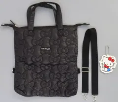 【中古】バッグ ハローキティ(オシャレBLACK) HELLO KITTY リボンな 3wayキルティングバッグ 「サンリオキャラクターズ」 HELLO KITTY リボンな 3wayキルティングBAG BOOK おしゃれBLACK 付録