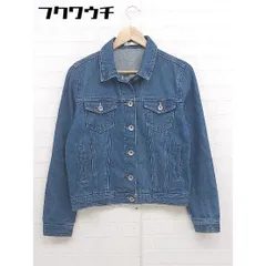 ◇ FUN ファン ウォッシュ加工 長袖 デニム ジャケット Gジャン サイズM ネイビー レディース  【中古】 【1111090010783】のサムネイル