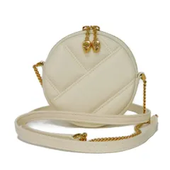 BVLGARI ブルガリ セルペンティ カボション マイクロ ポーチ ミニ チェーンショルダー コインケース RFID ICチップ 美品 エンボス ステッチ アイボリー ショルダーバッグ 292261