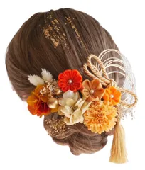 【大人気】[Lomeri] ロメリ【８色展開】 髪飾り つまみ細工 ちりめん 成人式 卒業式 結婚式 振袖 N