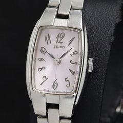 稼働中】SEIKO 1F21-0AE0 トノー型 ピンク文字盤 クォーツ - メルカリ