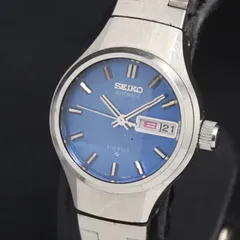稼働 AT セイコー 21石 カットガラス 2706-0310 青文字盤 デイデイト レディース腕時計 2000000 NSK KRK