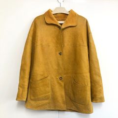 FRIITALA メンズ レザージャケット イエロー系 サイズ38 ボタン ポケット付き アウター 25d菊E