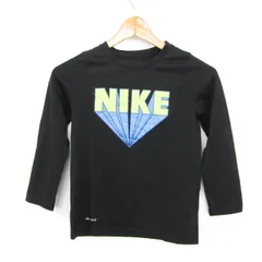 ナイキ 長袖Ｔシャツ トップス ロゴT ドライフィット スポーツウエア キッズ 男の子用 XSサイズ ブラック NIKE 【中古】