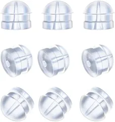 【在庫処分】ピアス キャッチ シリコン 筒型 落ちない 10ペア(20個) 18金 K18メッキ 金属アレルギー レディース メンズ チャック袋付き イエローゴールド ホワイトゴールド ピンクゴール ドシルバー QYHH022 (透明)