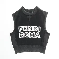 W3)FENDI フェンディ　ベスト ロゴ ズッカ柄　 黒 bh975-8.jpg