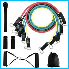 【速発送】Sc トレーニングチューブ 10~50Ls 強度別5本セット 初心者～上級者 筋トレチューブ 高強度 フィットネスチューブ 筋トレチューブセット 筋トレ 補助バンド ハンドル付き 美尻 背中 胸筋 肩 収納バッグ付