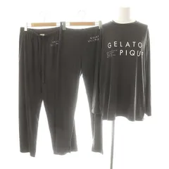ジェラートピケ gelato pique セットアップ三点セット 22AW ロゴプリント ロンT スリムイージーパンツ ワイドイージーパンツ F チャコールグレー ホワイト /DO ■OS ■SHのサムネイル
