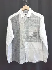 ◇ Θ a.v.v アーヴェヴェ チェック柄 長袖 シャツ サイズM ホワイト グレー メンズ E  【1503040006197】