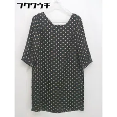 ◇ fredy emue フレディ エミュ ドット 水玉 七分袖 ミニ ワンピース サイズ36 ブラック系 レディース 【中古】 【1105260001855】のサムネイル