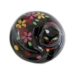 【在庫処分】有田陶芸 有田焼 排水口カバー ねこ 桜(黒) 抗菌 清潔 おもてなし 日本製