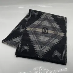 KO3335□ポロラルフローレン マフラー ラムウール グレー系 ネイティブ柄 スコットランド製 レア