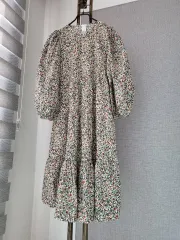 フローラル ビッグボリュームスリーブ プンソンカンカンロングドレス