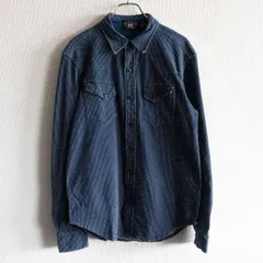 美品✨RRL ダブルアールエル ユニオン 長袖シャツ L バイカラー 紺色✕白色 美品✨RRL ダブルアールエル ユニオン 長袖シャツ L バイカラー
