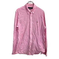 RALPH LAUREN 長袖 ストライプシャツ Lサイズ ラルフローレン ピンク 古着卸 アメリカ仕入 t2411-3713のサムネイル