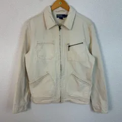 Polo by Ralph Lauren 91-B Type Cotton Work Jacket 生成り　ポロバイラルフローレン ジップアップジャケット ワンポイントロゴ オフホワイト Sサイズ メンズ 古着 アメカジ