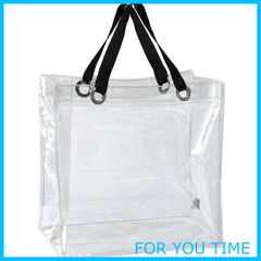 【在庫処分】ビニールバッグ 透明 丈夫 な トート クリア バッグ LL スクエア W40×D15×H40cm 大容量 MCB-4040