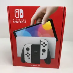 【中古美品】 未使用 Nintendo Switch 任天堂 スイッチ (有機ELモデル) Joy-Con(L) (R) ホワイト 本体 ※外箱角つぶれあり 【034-250407-nm-08-fuz】